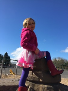 clare climbing at the park